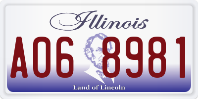 IL license plate A068981