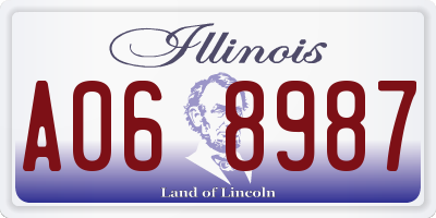 IL license plate A068987