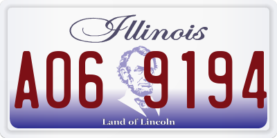 IL license plate A069194