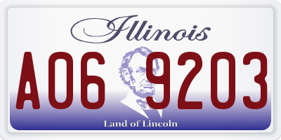 IL license plate A069203