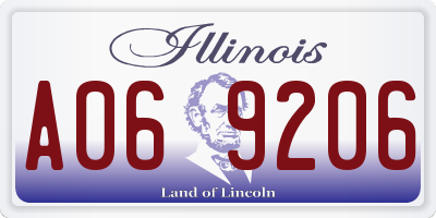 IL license plate A069206
