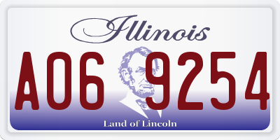 IL license plate A069254