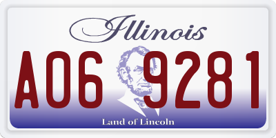IL license plate A069281