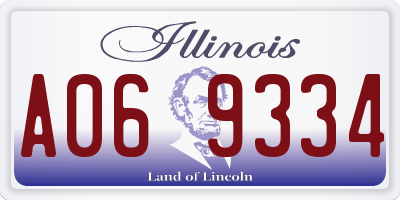 IL license plate A069334