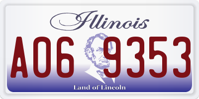 IL license plate A069353