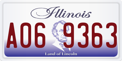 IL license plate A069363