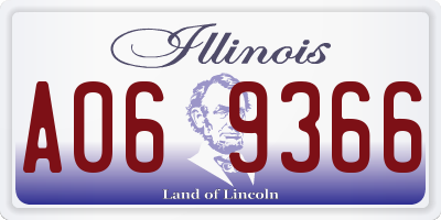 IL license plate A069366