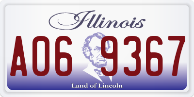 IL license plate A069367