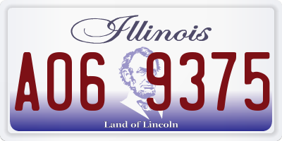 IL license plate A069375