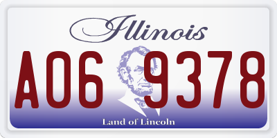 IL license plate A069378