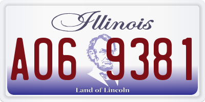 IL license plate A069381