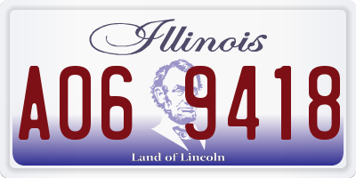 IL license plate A069418