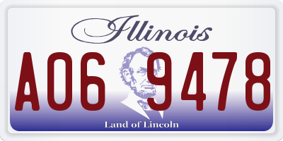 IL license plate A069478