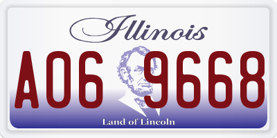 IL license plate A069668