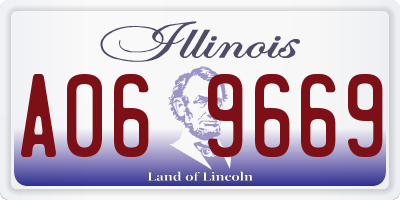IL license plate A069669