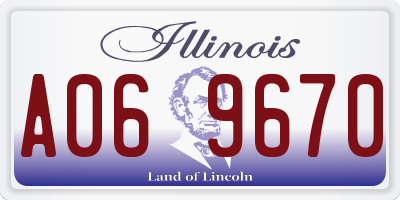 IL license plate A069670
