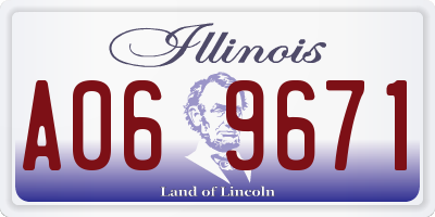 IL license plate A069671