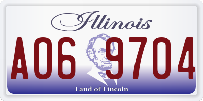 IL license plate A069704