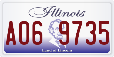 IL license plate A069735