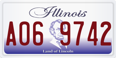 IL license plate A069742
