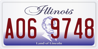 IL license plate A069748