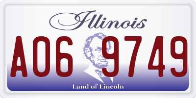 IL license plate A069749