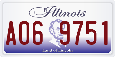 IL license plate A069751