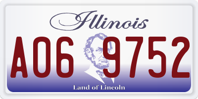 IL license plate A069752