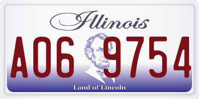 IL license plate A069754