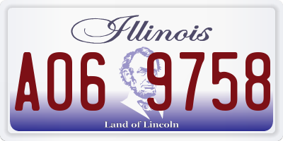 IL license plate A069758