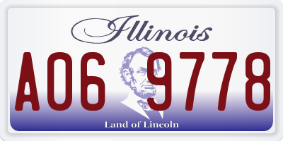 IL license plate A069778