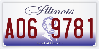 IL license plate A069781
