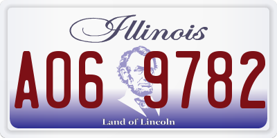 IL license plate A069782