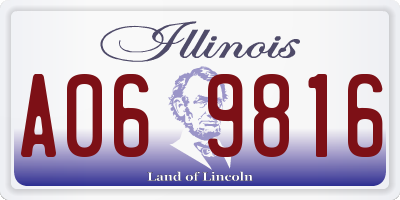 IL license plate A069816