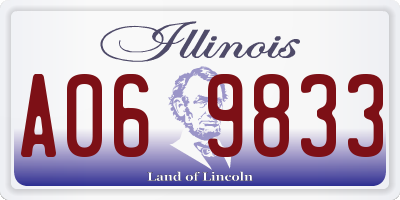 IL license plate A069833