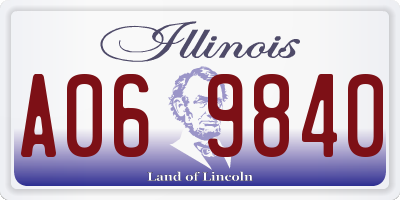 IL license plate A069840