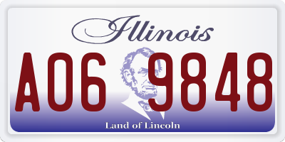 IL license plate A069848