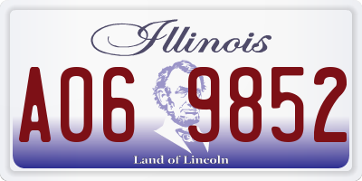 IL license plate A069852