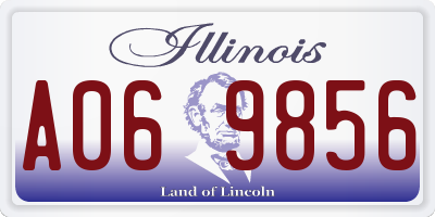 IL license plate A069856