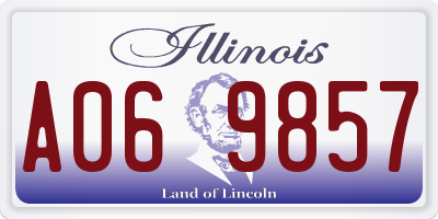 IL license plate A069857