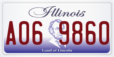 IL license plate A069860