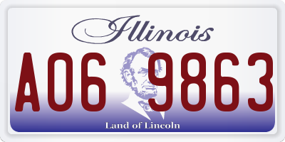 IL license plate A069863