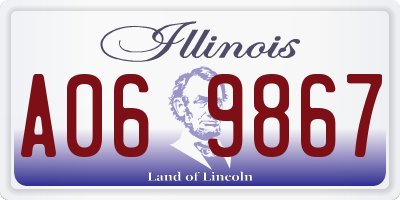 IL license plate A069867