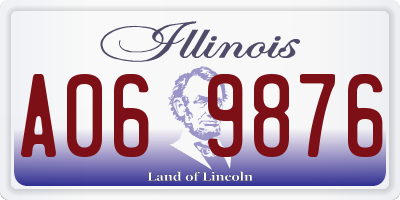 IL license plate A069876