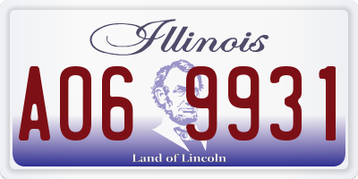 IL license plate A069931