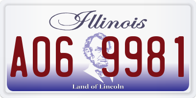 IL license plate A069981