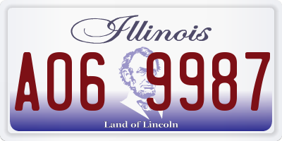 IL license plate A069987