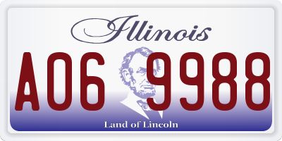 IL license plate A069988
