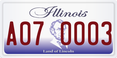 IL license plate A070003