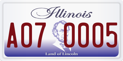 IL license plate A070005